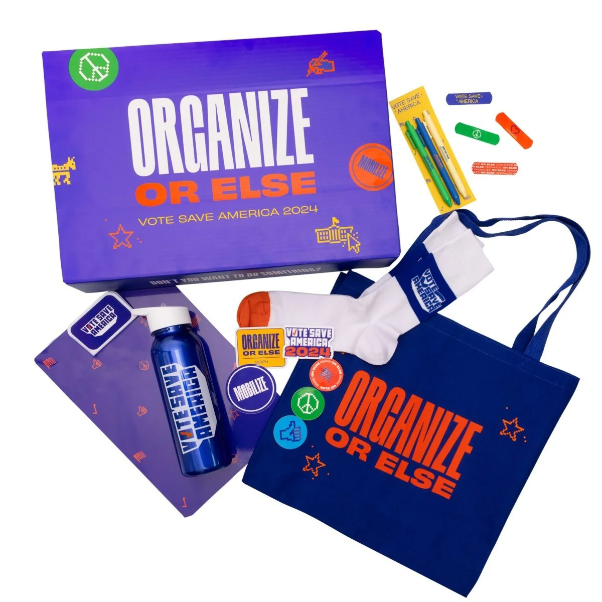 Vote Save America: Organize Or Else Water Bottle - Image 2